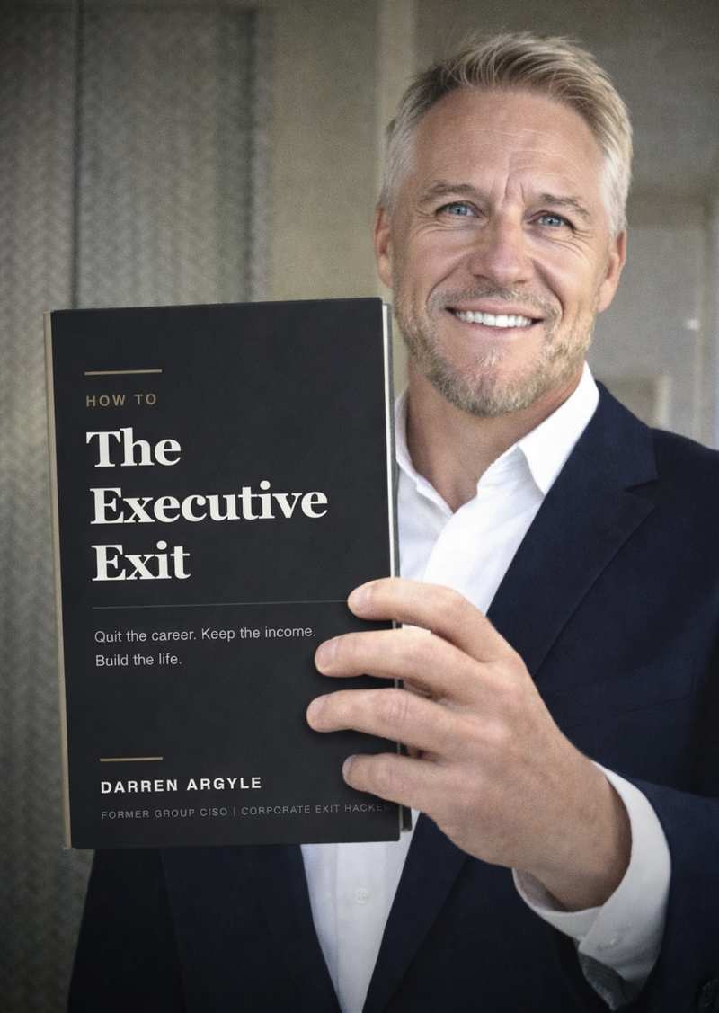 Darren Argyle holding The Executive Exit book